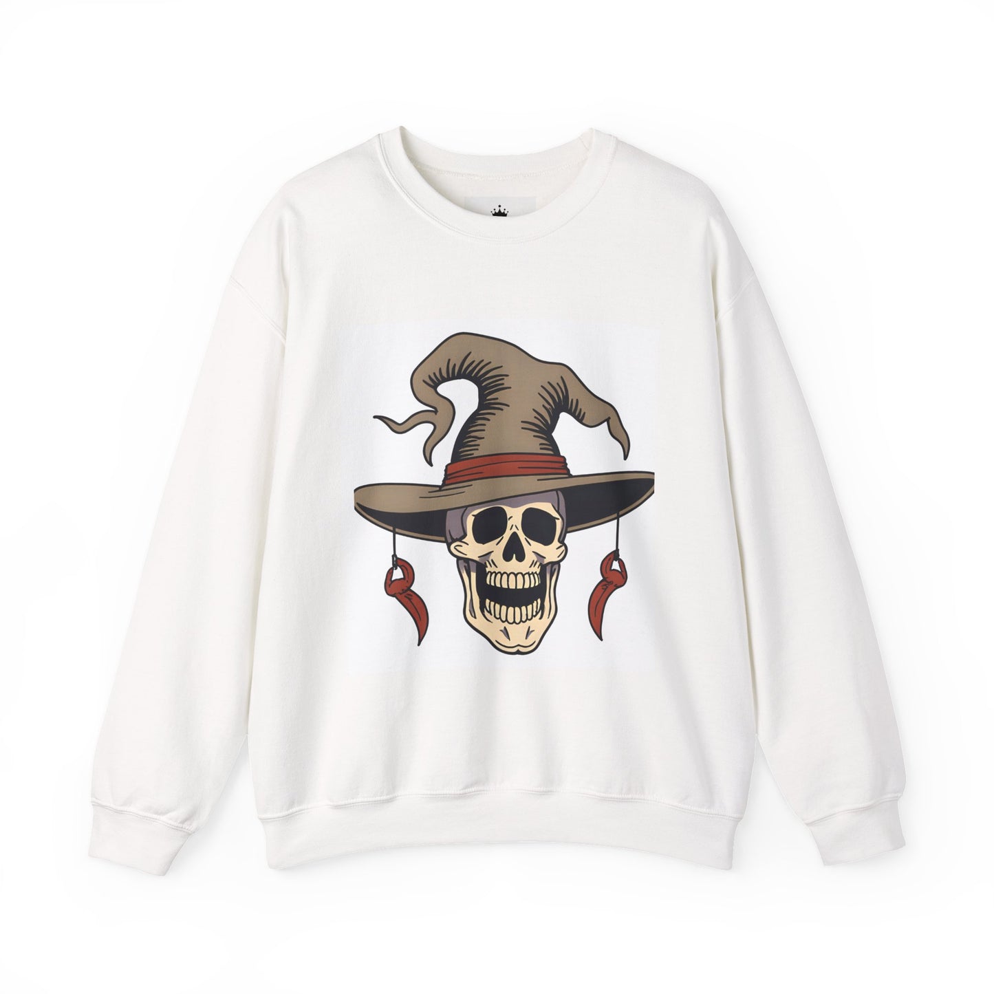 Halloween Skull Witch Hat Sweatshirt